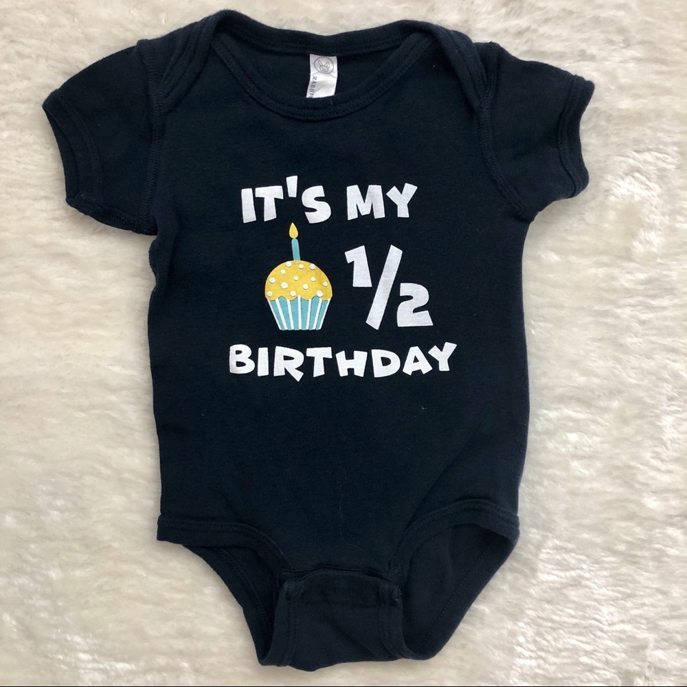 2/$10🍁 Half Birthday Infant Onesie